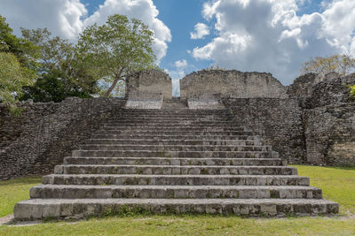 The ruins of the ancient mayan city of kohunlich, quintana roo, mexico