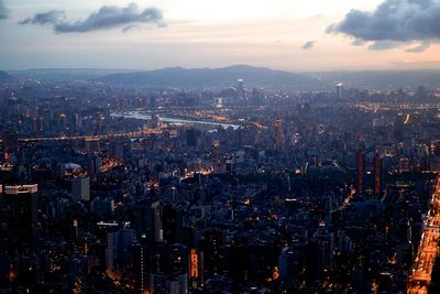 High angle view of cityscape