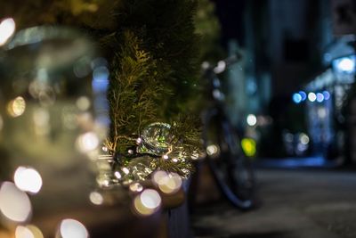 Illuminated lights at night