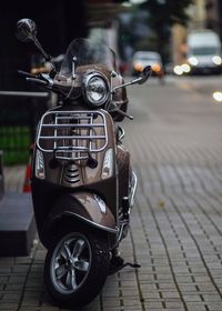 Motorcycle parked on street