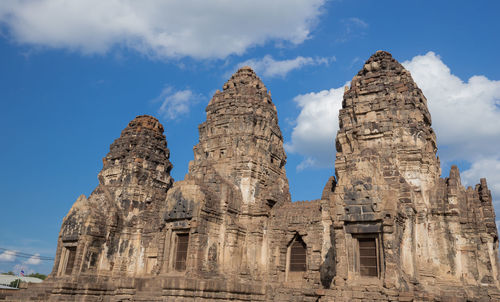 Low angle view of temple against sky