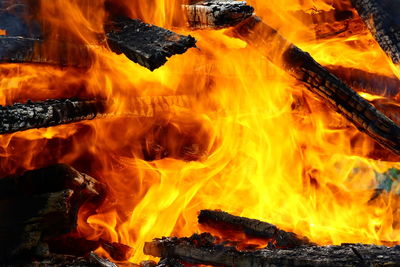 Close-up of bonfire