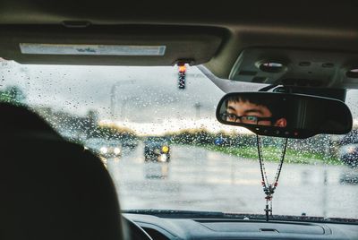 Reflection of people in water