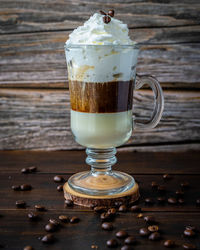 Close-up of coffee on table