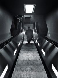 Low angle view of escalator