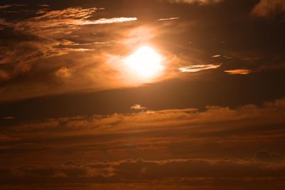 Low angle view of clouds in sky during sunset