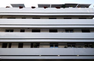 Low angle view of residential building