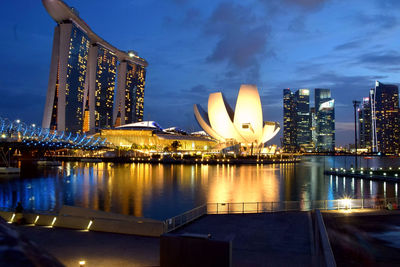 Illuminated cityscape at night