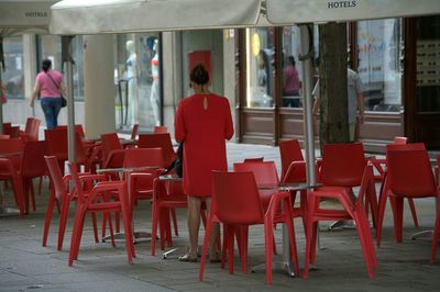 Empty chairs in restaurant