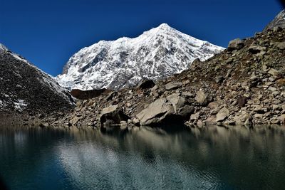 Satopanth tal and mount chowkhamba, uttarakhand, india