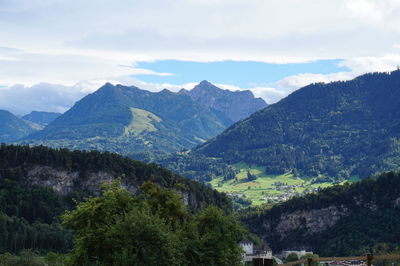 Scenic view of mountains against sky