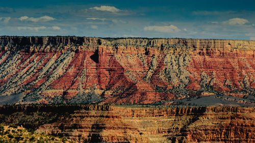 Panoramic view of rock formations against sky