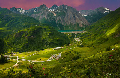 Scenic view of mountains against sky