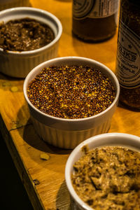 High angle view of food on table