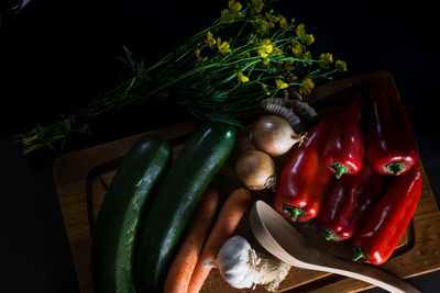 Close-up of vegetables on table