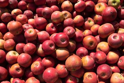 Full frame shot of apples for sale in market