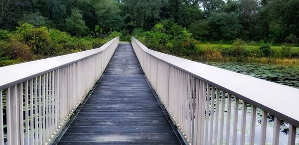 Footbridge amidst trees