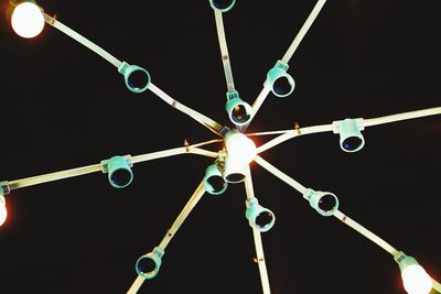 Close-up of illuminated lighting equipment