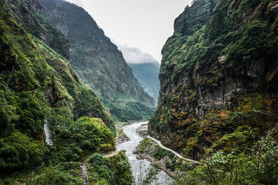 Scenic view of mountains against sky