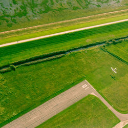 High angle view of runway