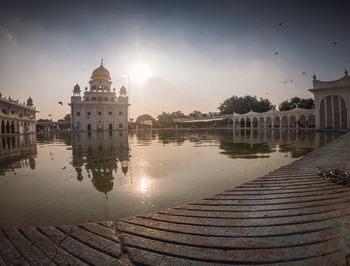 Reflection of buildings in water