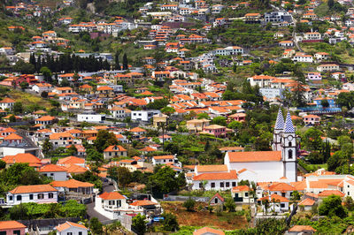 High angle shot of townscape