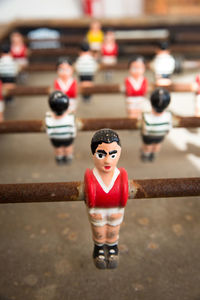 Close-up of foosball