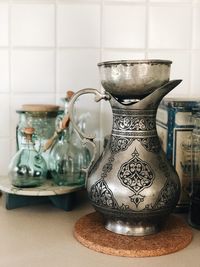 Close-up of utensil on table