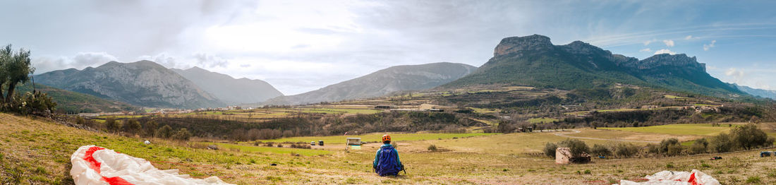 Scenic view of mountains against sky