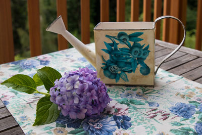 Close-up of teapot on table