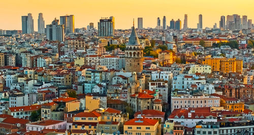 High angle view of buildings in city,istanbul city, turkey