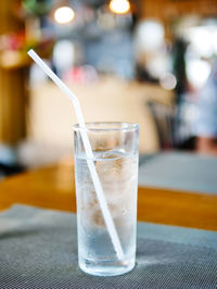 Close-up of drink in glass on table