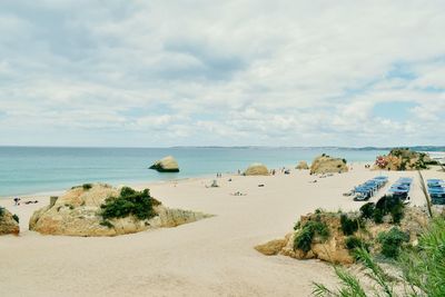 Scenic view of beach against sky