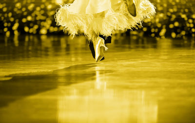 Low section of woman dancing on floor