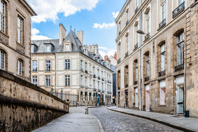 Low angle view of buildings in town