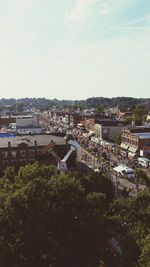 High angle view of townscape against sky