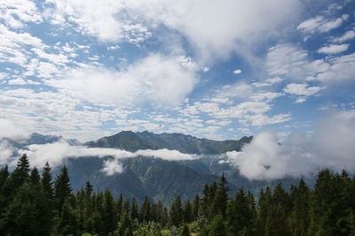 Low angle view of mountain against sky