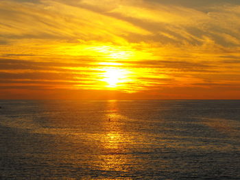 Scenic view of sea at sunset