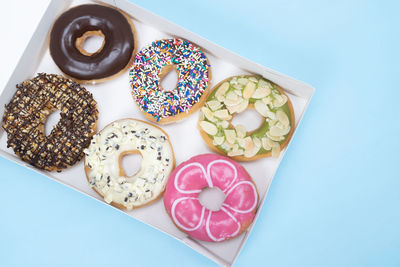 High angle view of food on table