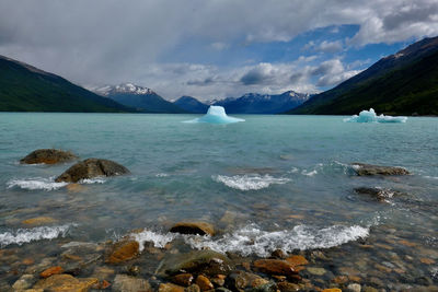 Scenic view of glacier lake perito moreno