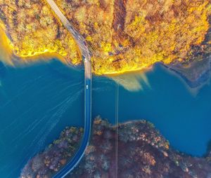 Scenic view of sea during autumn