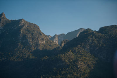 Scenic view of mountains against clear sky