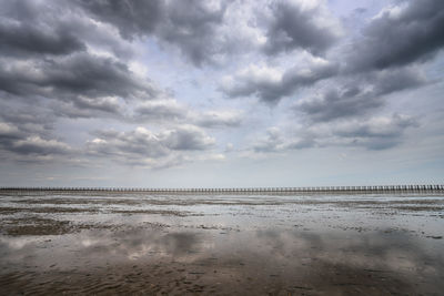 Scenic view of beach against sky