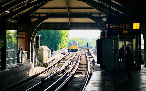 Train on railroad station platform