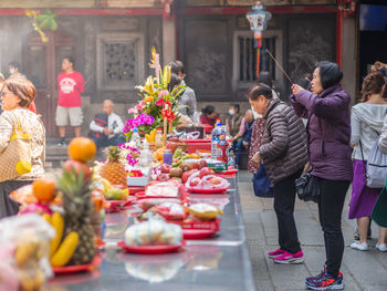 Group of people at temple