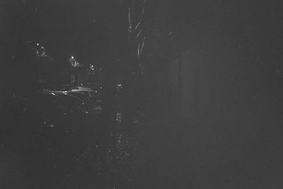 Swimming underwater at night