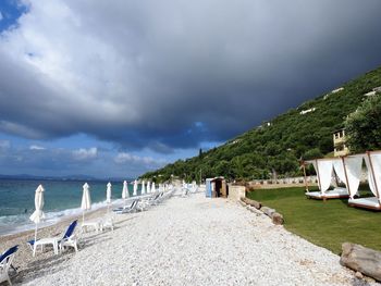 View of sea against cloudy sky