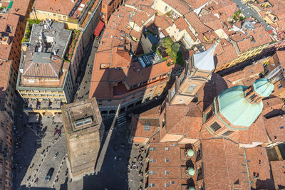 Bologna aerial view from asinelli tower, italy