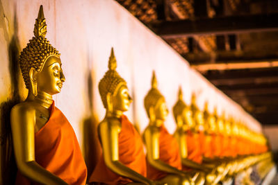 Sculpture of buddha statue in temple outside building