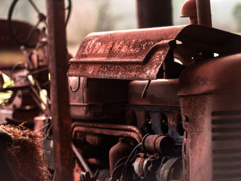 Close-up of rusty machine